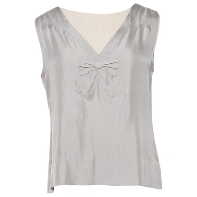 Pre-owned Marc Jacobs Silk Top In Grey
