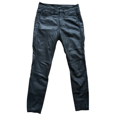 Pre-owned Muubaa Leather Trousers In Black