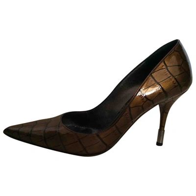 Pre-owned Dolce & Gabbana Patent Leather Heels In Metallic