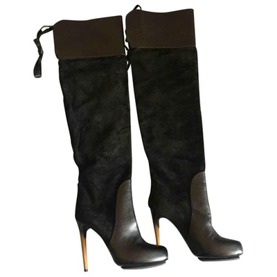 Pre-owned Diego Dolcini Leather Boots In Black