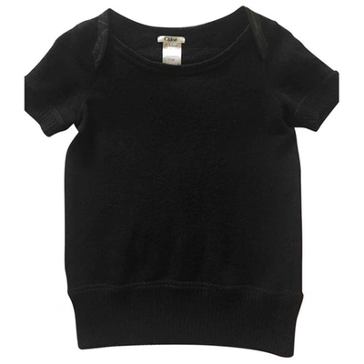 Pre-owned Chloé Wool Jersey Top In Black