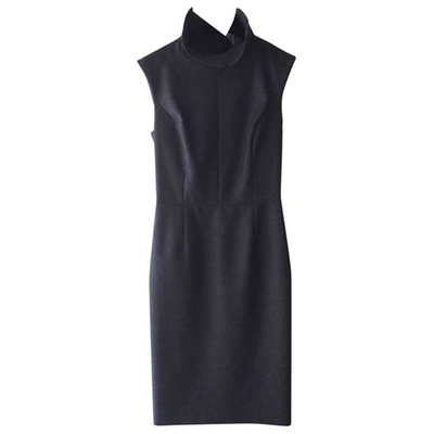 Pre-owned Saint Laurent Wool Mid-length Dress In Grey