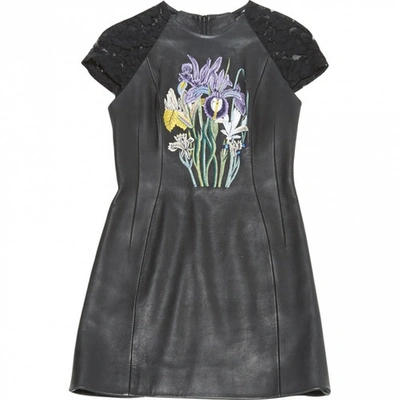 Pre-owned Christopher Kane Leather Mini Dress In Black