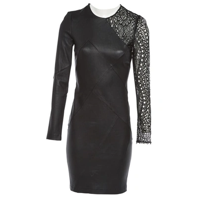 Pre-owned Emilio Pucci Leather Mid-length Dress In Black