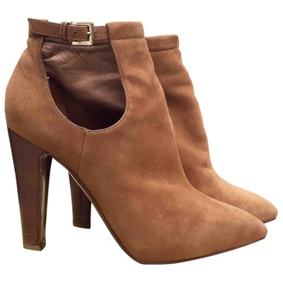 Pre-owned Sergio Rossi Ankle Boots In Camel