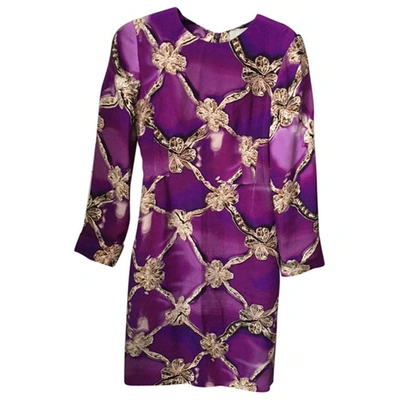 Pre-owned Mary Katrantzou Silk Mid-length Dress In Purple