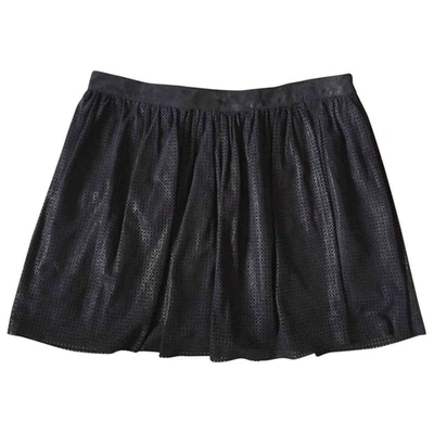 Pre-owned Drome Leather Mini Skirt In Navy