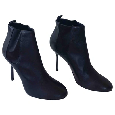 Pre-owned Pierre Hardy Leather Ankle Boots In Black