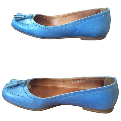 Pre-owned Heschung Leather Ballet Flats In Blue