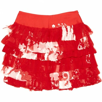 Pre-owned Ermanno Scervino Silk Mini Skirt In Red