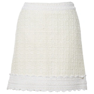 Pre-owned Andrew Gn Mini Skirt In White
