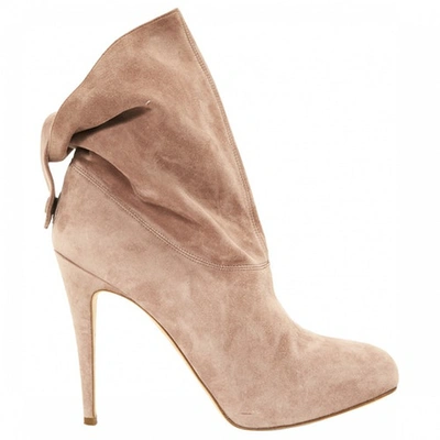 Pre-owned Brian Atwood Ankle Boots In Pink