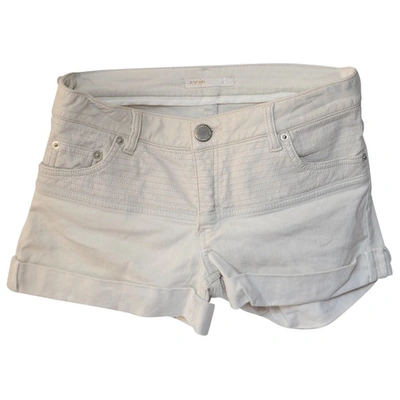 Pre-owned Maje Ecru Cotton - Elasthane Shorts