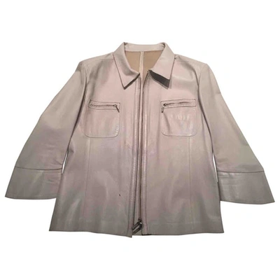 Pre-owned Sylvie Schimmel Leather Short Vest In White
