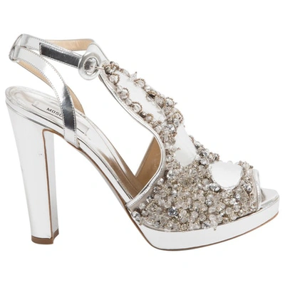 Pre-owned Moschino Leather Heels In Silver