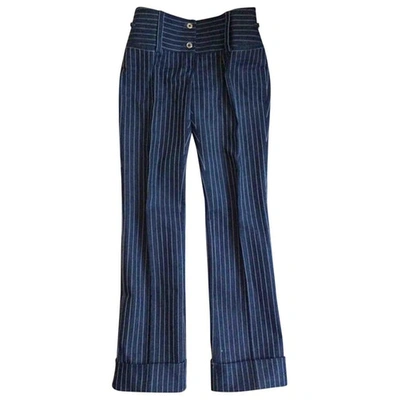Pre-owned Dolce & Gabbana Straight Pants In Navy