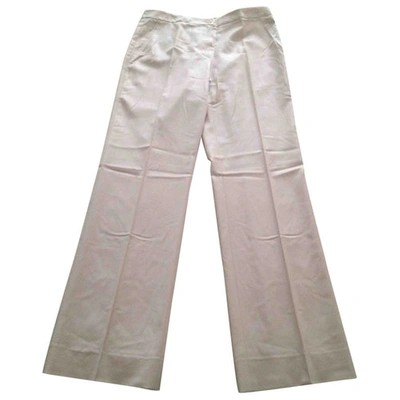 Pre-owned Emporio Armani Wool Straight Pants In Beige