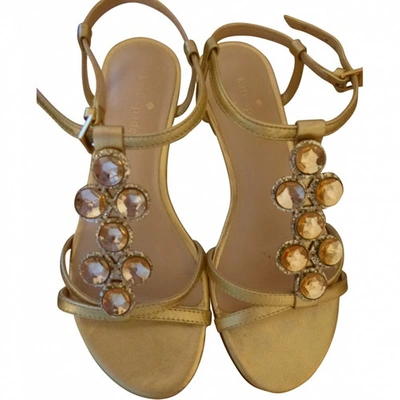 Pre-owned Kate Spade Leather Sandals In Gold