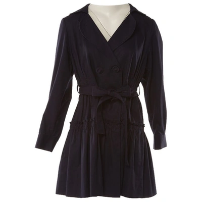Pre-owned Manoush Trench Coat In Blue
