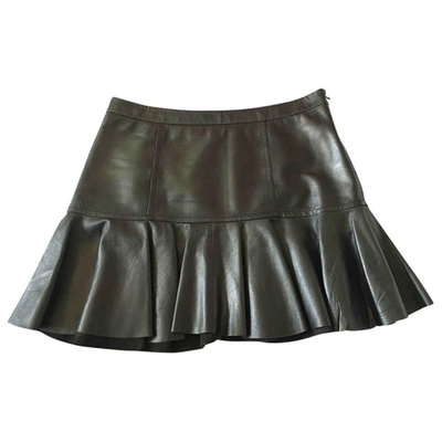 Pre-owned Barbara Bui Leather Mini Skirt In Black