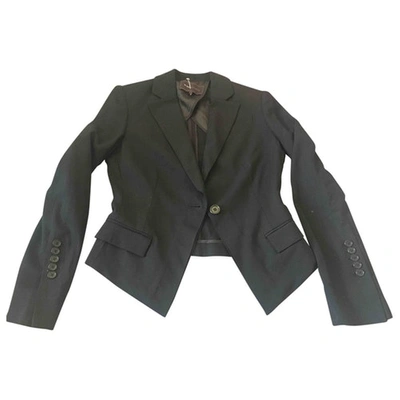 Pre-owned Bcbg Max Azria Wool Suit Jacket In Black