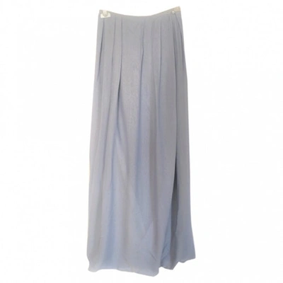 Pre-owned Giorgio Armani Silk Maxi Skirt In Blue