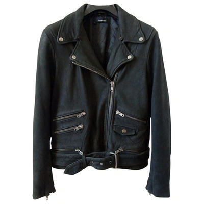 Pre-owned The Kooples Leather Jacket In Anthracite