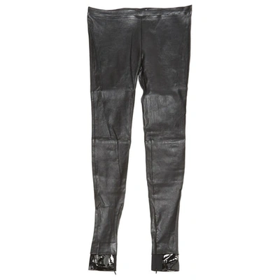 Pre-owned Balenciaga Leather Slim Pants In Black