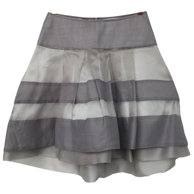 Pre-owned Dondup Silk Mini Skirt In Grey