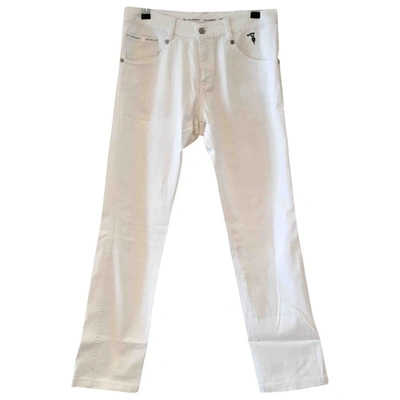 Pre-owned Trussardi Slim Pants In White