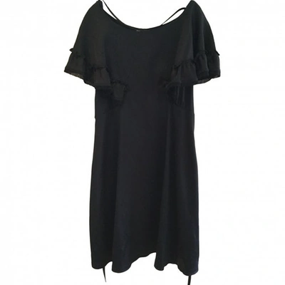 Pre-owned Miu Miu Silk Mid-length Dress In Black