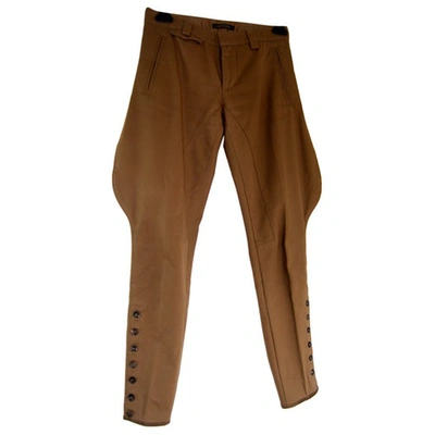 Pre-owned Roberto Cavalli Trousers In Camel