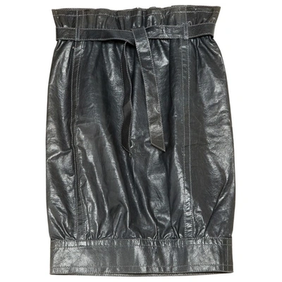Pre-owned Missoni Leather Mid-length Skirt In Grey