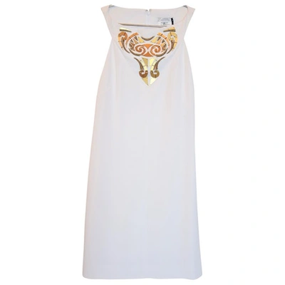 Pre-owned Versace Mini Dress In White