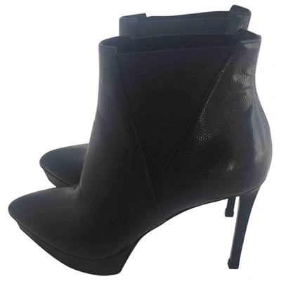 Pre-owned Saint Laurent Black Patent Leather Ankle Boots