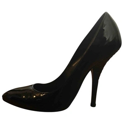 Pre-owned Bottega Veneta Patent Leather Heels In Black