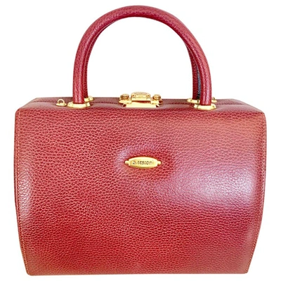 Pre-owned A. Testoni' Leather Handbag In Burgundy