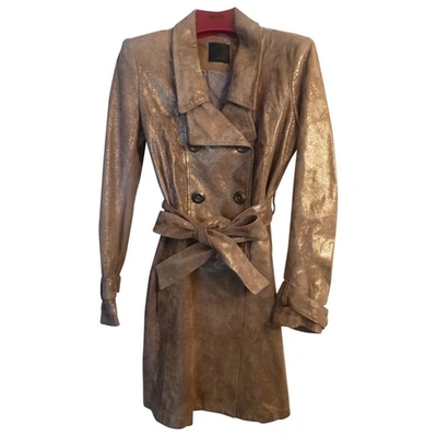 Pre-owned Pinko Suede Trench Coat