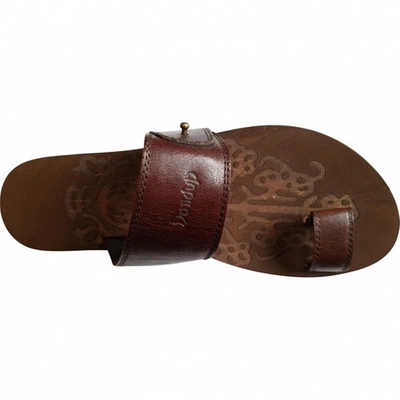 Pre-owned Dondup Leather Sandal In Brown