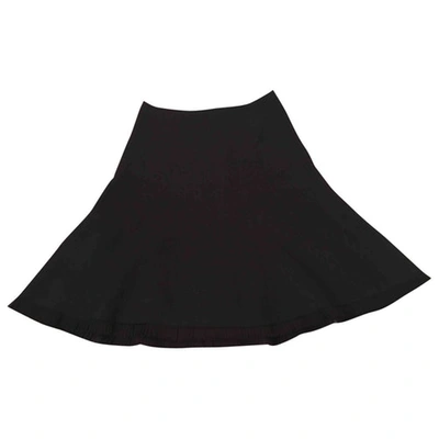 Pre-owned Prada Linen Skirt In Navy