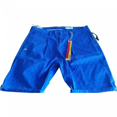 Pre-owned Daniele Alessandrini Blue Cotton - Elasthane Shorts