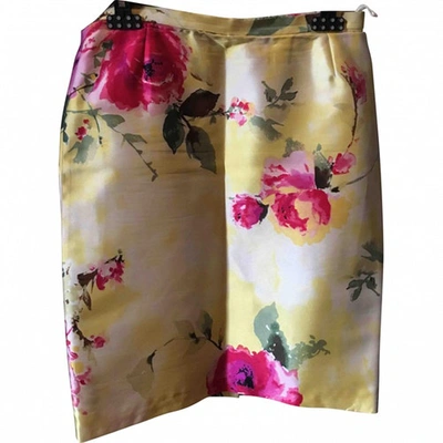 Pre-owned Dolce & Gabbana Silk Mid-length Skirt In Yellow