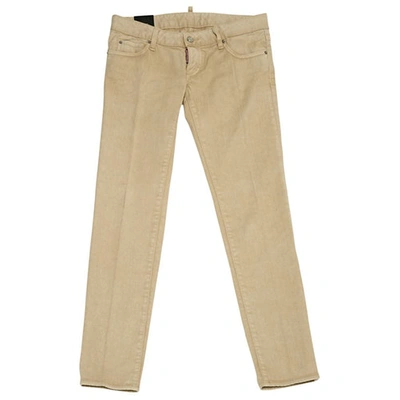 Pre-owned Dsquared2 Slim Jeans In Beige