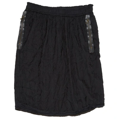 Pre-owned Lanvin Silk Mid-length Skirt In Black