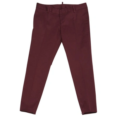 Pre-owned Dsquared2 Chino Pants In Burgundy