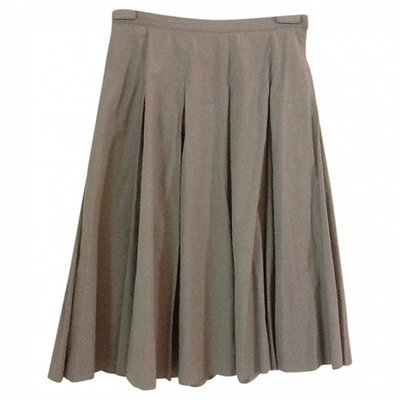 Pre-owned Miu Miu Mid-length Skirt In Khaki