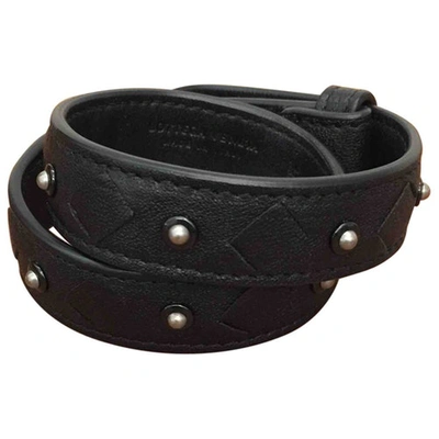 Pre-owned Bottega Veneta Leather Bracelet In Black