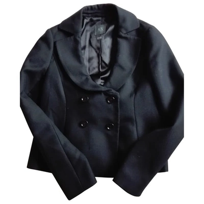 Pre-owned Armani Exchange Wool Short Vest In Black