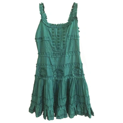 Pre-owned Blumarine Silk Mid-length Dress In Green