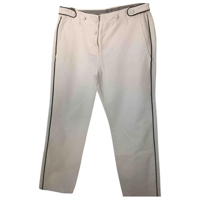 Pre-owned Closed Trousers In White